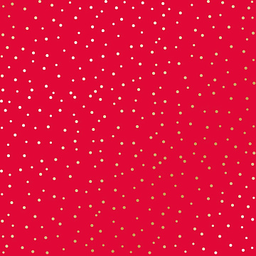 Sheet of single-sided paper with gold foil embossing, pattern Golden Drops, color Poppy red, 12"x12" 