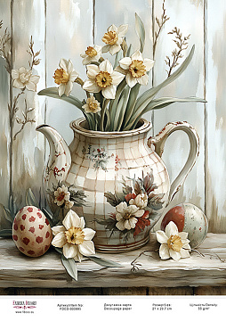 Decoupage card «Spring flowers-21» #000995, 21cm x 29,7cm