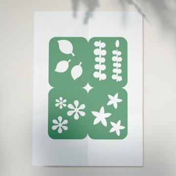 A set of stencils for crafts 7x7cm "Mini-flora 01" # 080 - 2