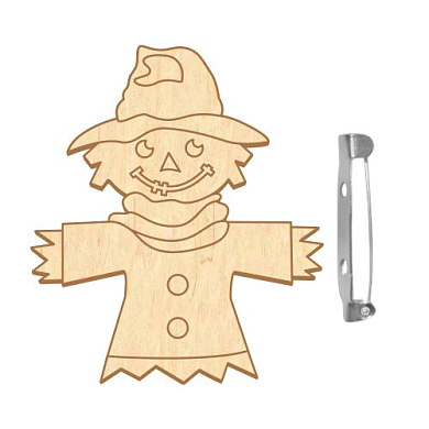 brooch blank for coloring #107 “garden scarecrow”