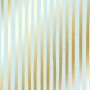 Sheet of single-sided paper with gold foil embossing, pattern Golden Stripes Mint, 12"x12" 