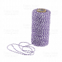 Bawełniany, melanżowy sznurek. Biały z purpurą