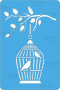 Stencil mini for crafts 15x10cm "Bird in a cage 4" #151_4