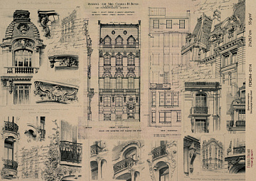 Kraft decoupage paper, 21x29,7cm, “Architecture”, #00114