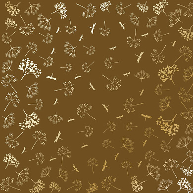 лист односторонней бумаги с фольгированием, дизайн golden dill, milk chocolate, 30,5см х 30,5см