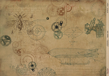 Kraftowy papier do decoupage, 42x29,7 cm, „Scienze antiche”, #0040