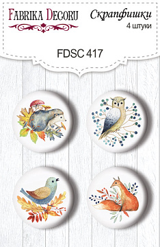 Set of 4pcs flair buttons for scrabooking Colors of Autumn #417