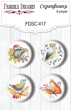 Set mit 4 Flair-Buttons zum Scrapbooking von Colours of Autumn #417