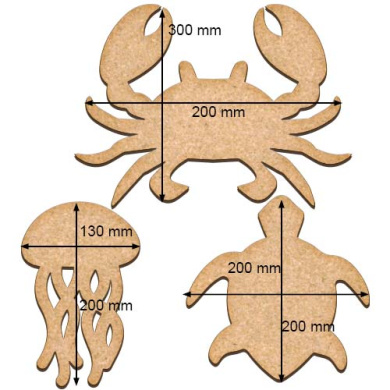 art-board-crab-jellyfish-turtle - 2