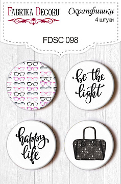 Set of 4pcs flair buttons for scrabooking #098