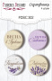 Set mit 4 Flair-Buttons für Scrapbooking "Lavendel Provence" RU #302