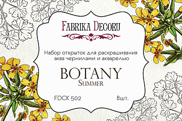 Zestaw pocztówek "Botany summer" do kolorowania atramentem akwarelowym