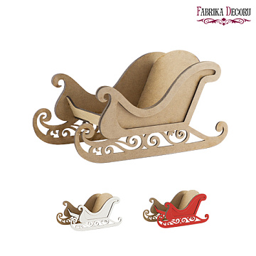 Blank for decoration Sleigh, type 3, creative DIY kit #100