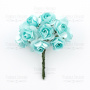 Blumenstrauß aus kleinen Rosen, Farbe Türkis, 12 Stk