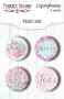 4er Set Flair Buttons zum Scrapbooking "Shabby Garden" EN #228