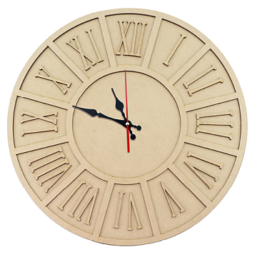 Wall clock with Roman numerals, 490 mm x 490 mm, MDF blank for decoration #235