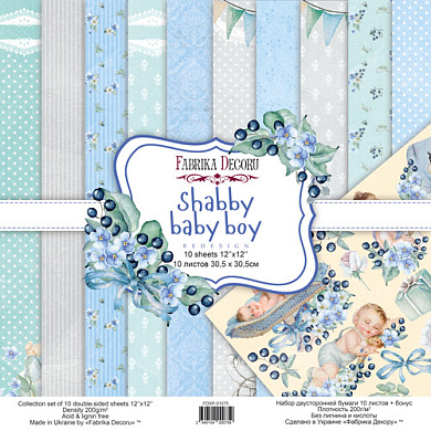 набор скрапбумаги shabby baby boy redesign 30,5x30,5 см, 10 листов