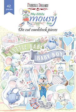 Set of die cuts My little mousy boy, 42 pcs