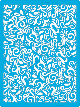 Stencil for crafts A4 "Floral curls" #179-1