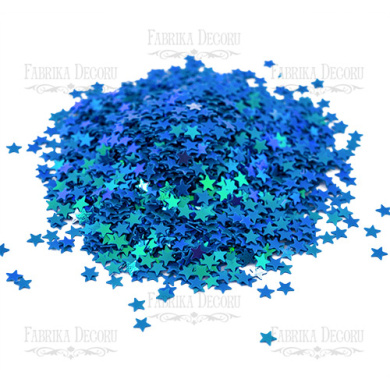Sequins Stars mini, dark blue-green with nacre, #022 - 2