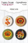 Set of 4pcs flair buttons for scrabooking Autumn botanical diary #518