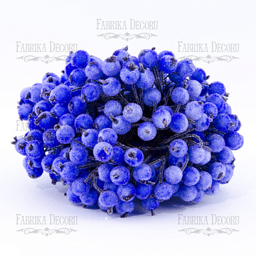 Set of sugar guelder rose berries, Bright Blue, 20pcs