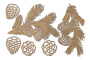 Spanplatten-Set Zweige mit Zapfen #621