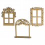 3D-Figuren für Puppenhäuser und Schattenkästen Dekoration Windows 3-tlg, Set #64