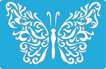 Stencil for crafts 11x15cm "Butterfly Curls 1" #096