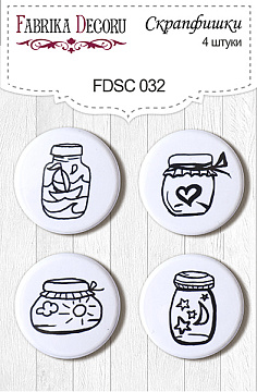 Set of 4pcs flair buttons for scrabooking #032