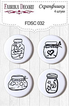 Set mit 4 Flair-Buttons für Scrapbooking #032