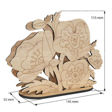 Napkin holder "Poppies" #302 - 2 Napkin holder "Poppies" #302 - 2