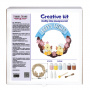diy wooden coloring set, easter wreath with birds and "happy easter" inscription, #014