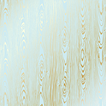 Sheet of single-sided paper with gold foil embossing, pattern Golden Wood Texture Blue, 12"x12"