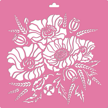 Stencil for decoration XL size (30*30cm), Flower bouquet, #204