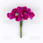 Набор маленьких цветов, Букетик роз, Фуксия 12шт