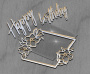Mega shaker dimension set, 15cm x 15cm, Square frame - Happy Birthday - 1