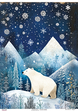 Decoupage Card Polar Bear, #0899, 29.7x42cm