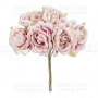  Bouquet of peonies pink with light green, 6pcs