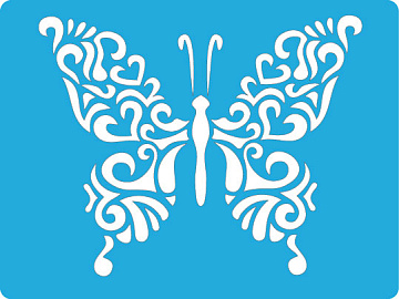 Stencil for crafts 11x15cm "Butterfly Curls 2" #097