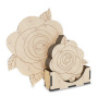 Drewniany zestaw do kolorowania, zestaw uchwytów na kubki "Róże", 6 sztuk, #047