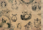 Kraft decoupage paper, 21x29,7cm, “Pages from the past”, #00125