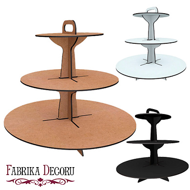  Подставка для сладостей на 3 яруса с ручкой, 300 х 290мм, #408 color_MDF