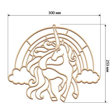 Art Stained Glass Kit “Unicorn on the Rainbow", for painting by numbers - 2