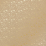 Sheet of single-sided paper with gold foil embossing, pattern Golden stars Kraft, 12"x12"