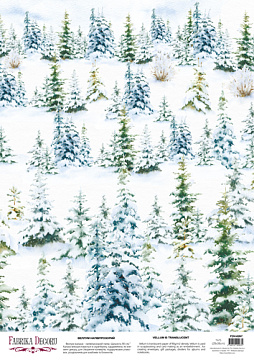 Deco vellum colored sheet Winter forest, A3 (11,7" х 16,5")