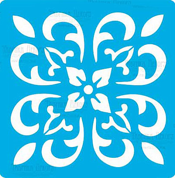 Stencil for crafts 14x14cm "Tile of Baroque style 1" #326