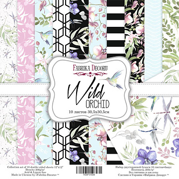 Double-sided scrapbooking paper set Wild orchid 12"x12" 10 sheets