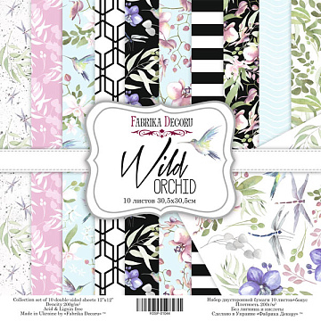 Doppelseitig Scrapbooking Papiere Satz Wilde Orchidee, 30.5 cm x 30.5cm, 10 Blätter