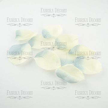 Blütenblätter aus Chiffon sanft blau mit weiß, 10St